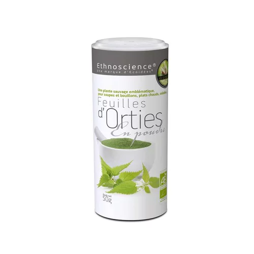 Ortie en poudre bio en boîte de 50 g