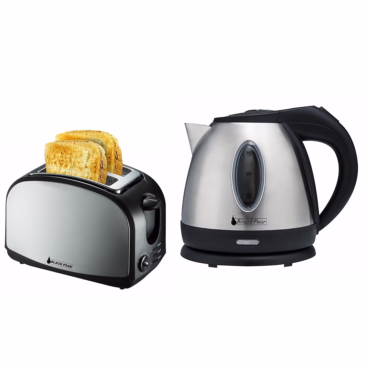 Petit électroménager – Bouilloire inox 1630W 1.2L Black Pear BSF1216 + Grille pain 2 fentes Black Pear BGP400