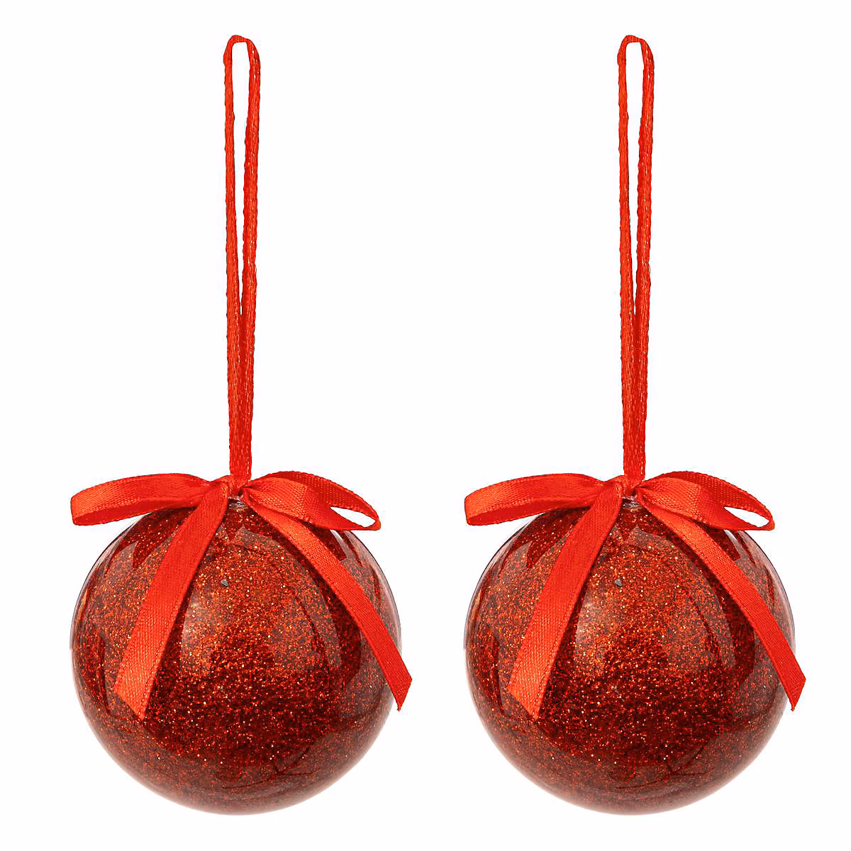 Boule de Noël papier unie x2 rouge 60mm – Atmosphera