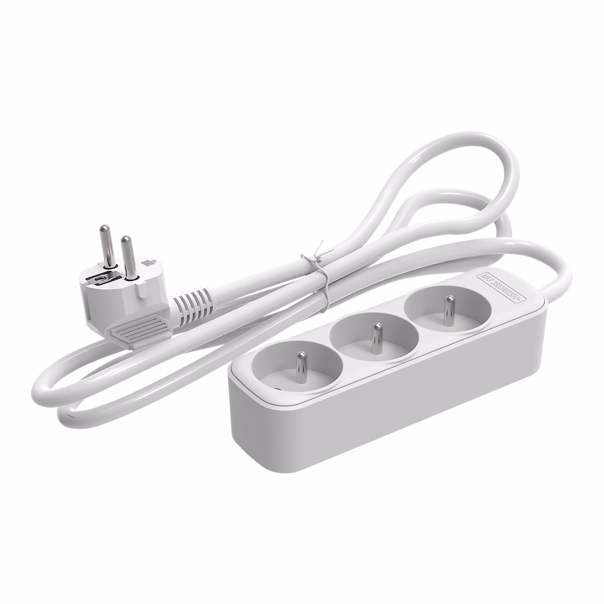 Bloc multiprise blanc 3 prises 2P+T 1 m | Multiprise