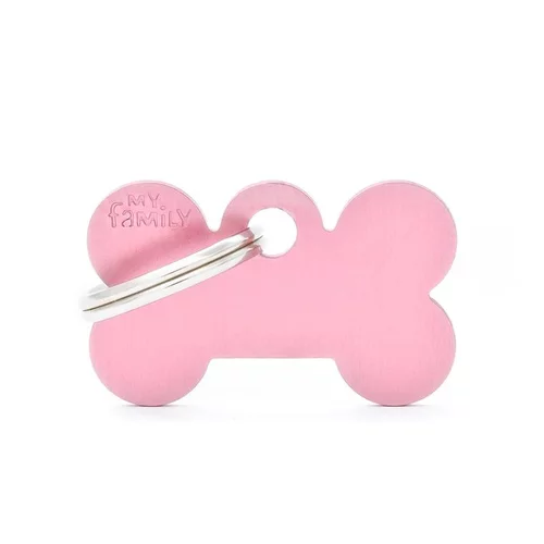 Médaille basic petit os en alu rose