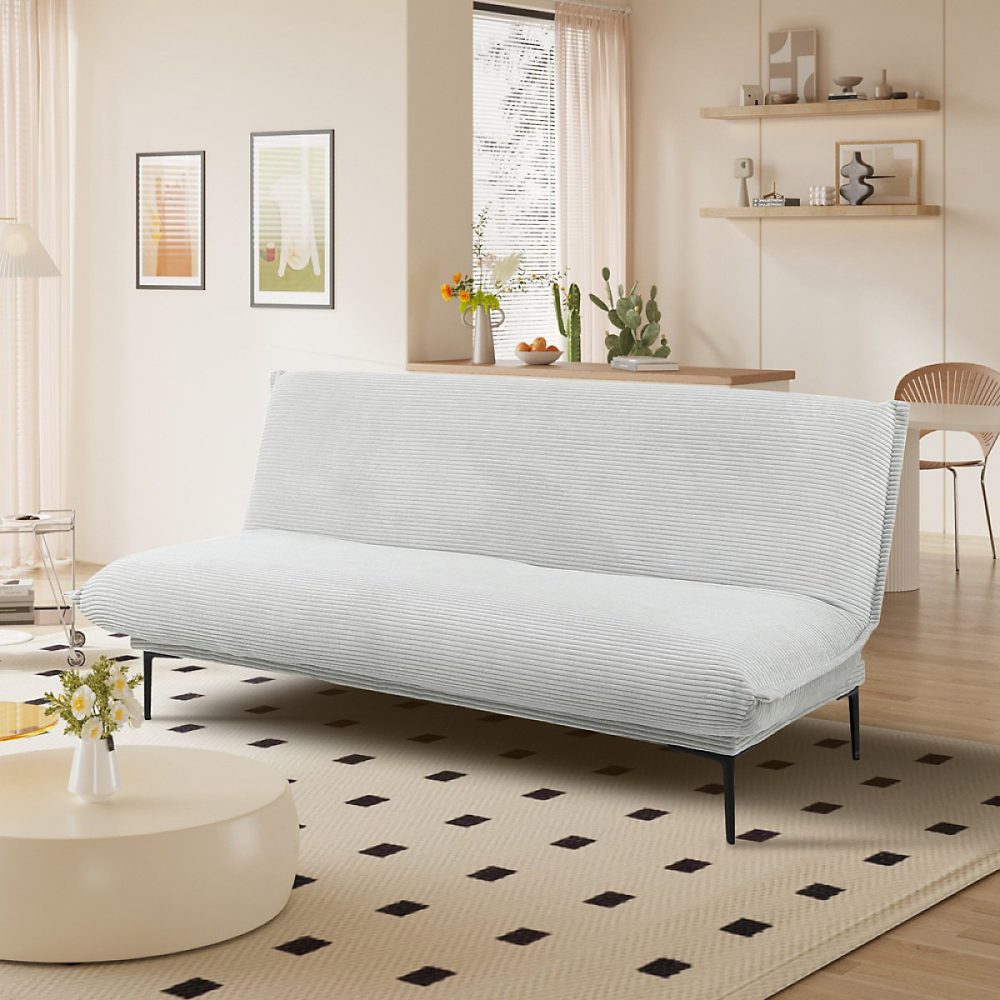 Canapé lit moderne en tissu gris SAMY – Réf. BTTSMGAMY6411564057