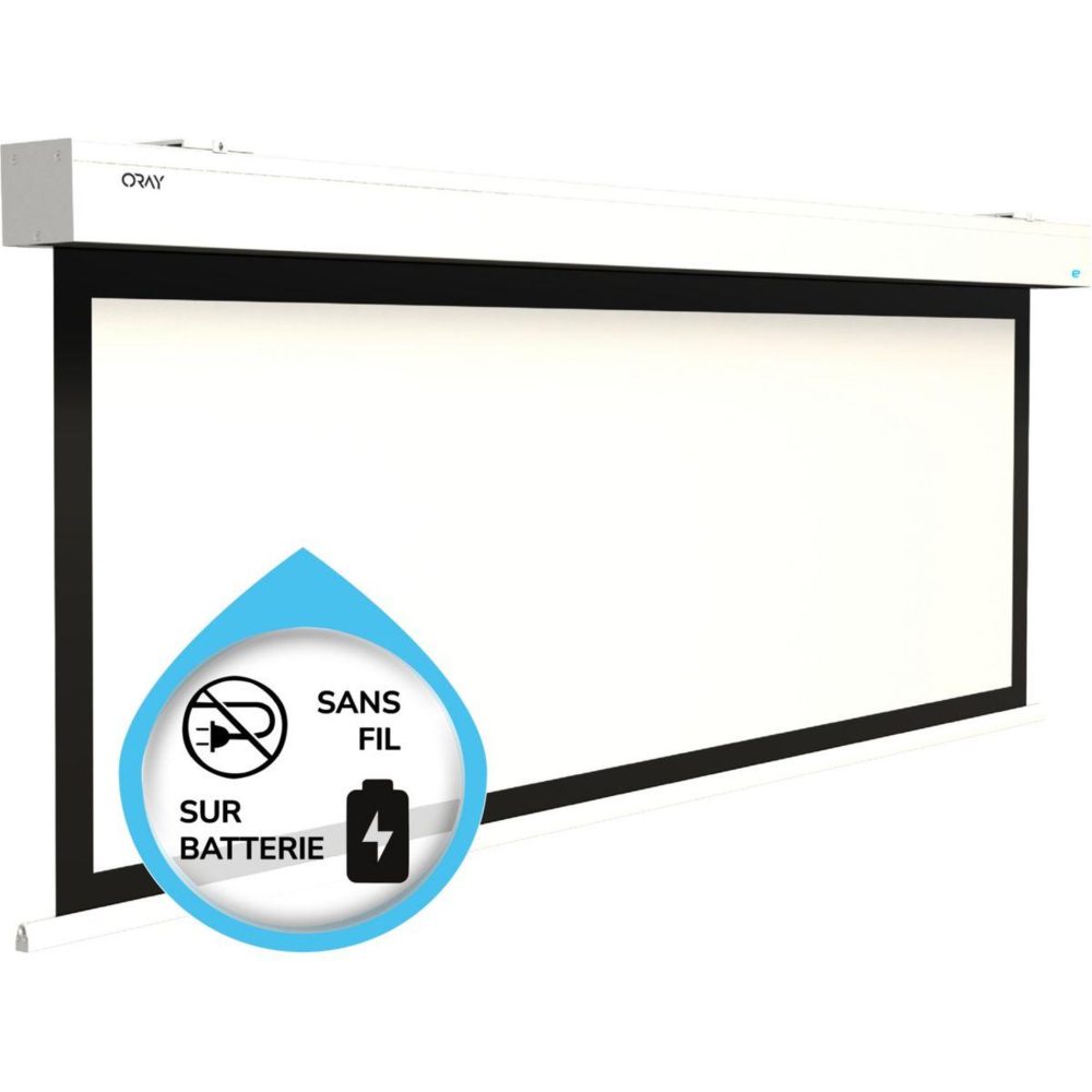 Oray Ecran de projection esquar 130x232 sur batterie – noir