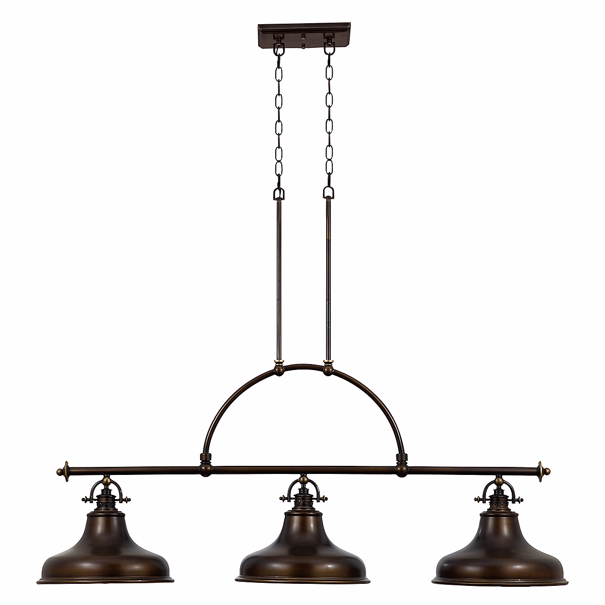 Elstead Emery – Luminaire suspendu à 3 ampoules au fini bronze palladien, E27
