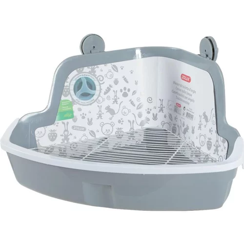Maison de toilette d'angle pour les rongeurs coloris gris Zolux – 33 x 42 x 20,5 cm