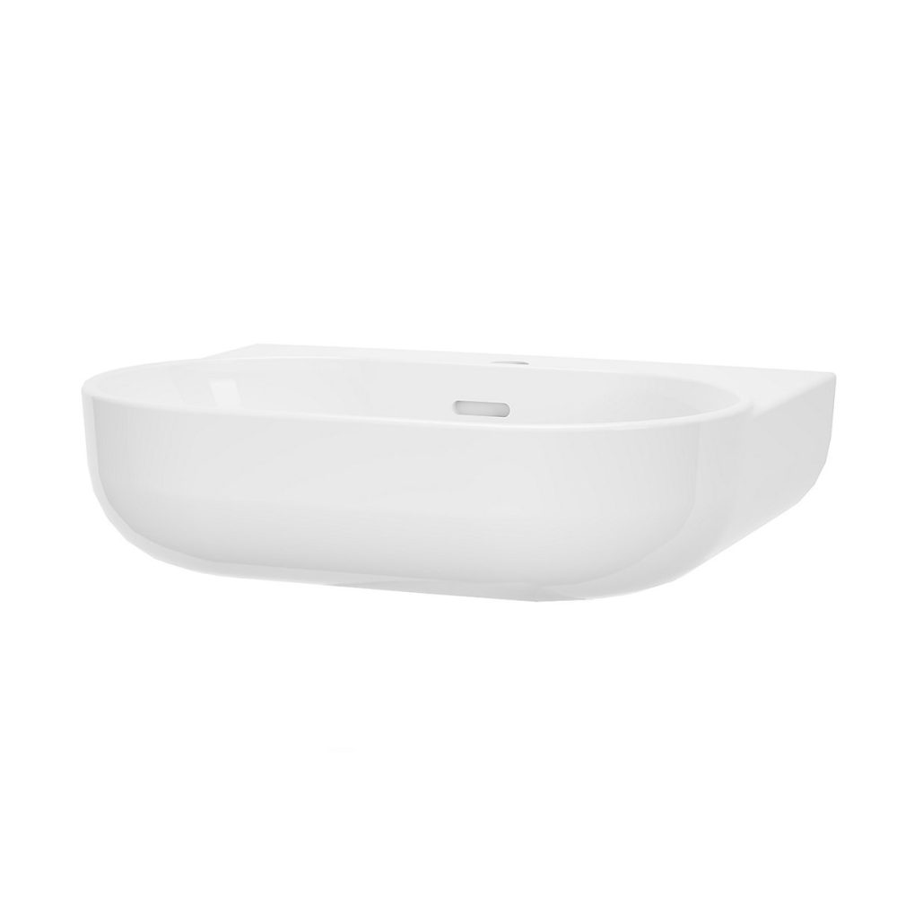 Lavabo en céramique blanc – l.55 x H.17,5 x P.45 cm, GoodHome Cavally