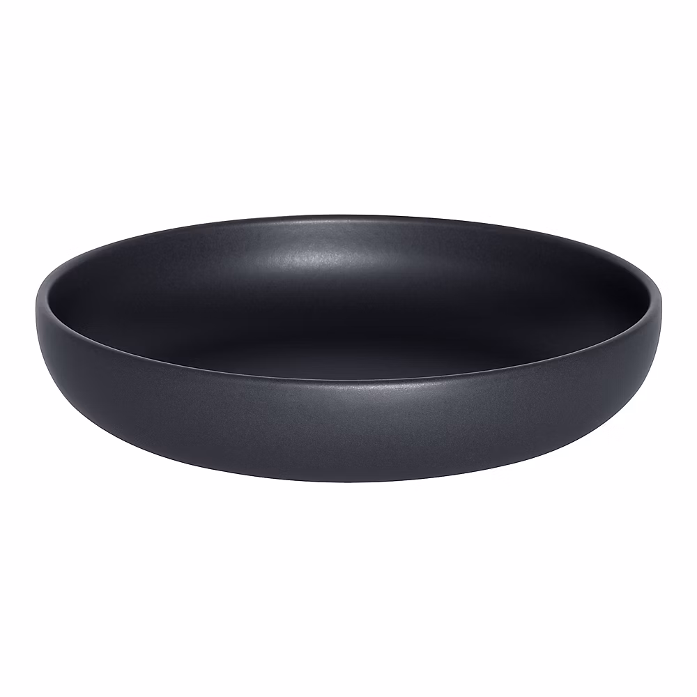 Vaisselle – Assiette creuse Uno noir 22 cm (lot de 6)
