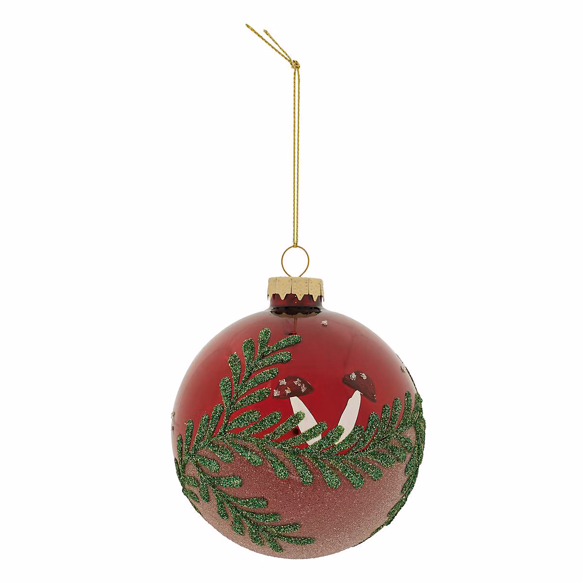 Boule verre décor branches d.9cm rouge – feeric lights & christmas