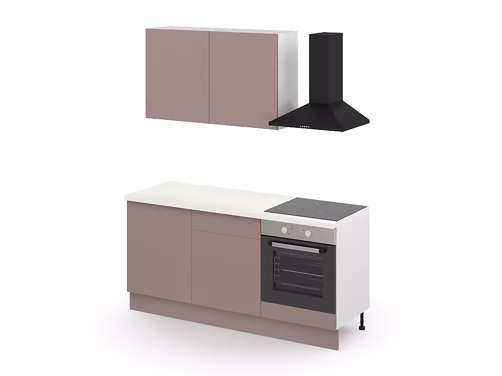 Cuisine complète GoodHome Palma rose taupe 2 caissons hauts + 3 bas sans électroménager l.80 cm | Cuisine