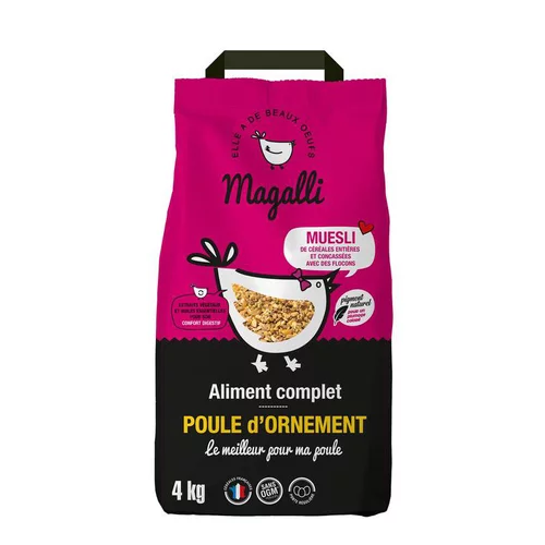 Aliment complet beau plumage pour volaille en sac jaune de 4 kg