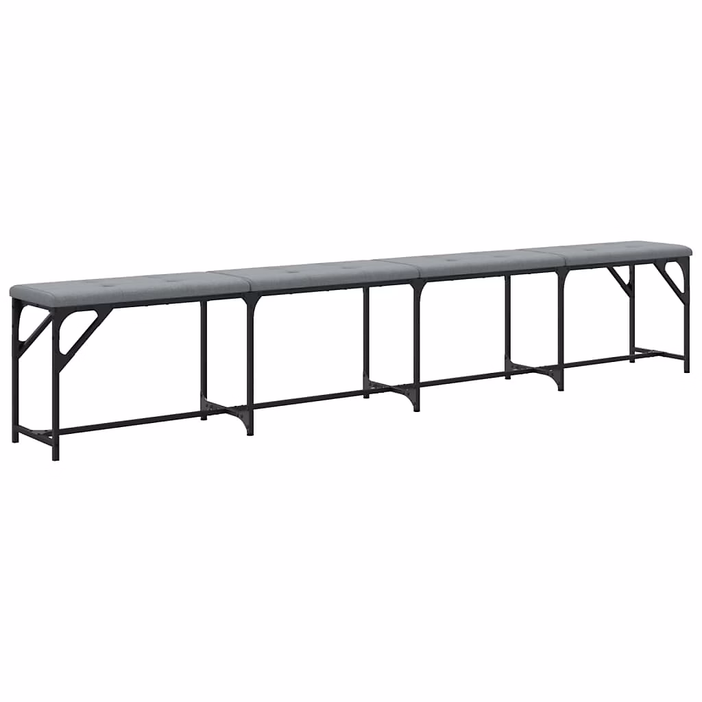 Banc à manger gris clair 248 × 32 × 45 cm acier et tissu vidaXL
