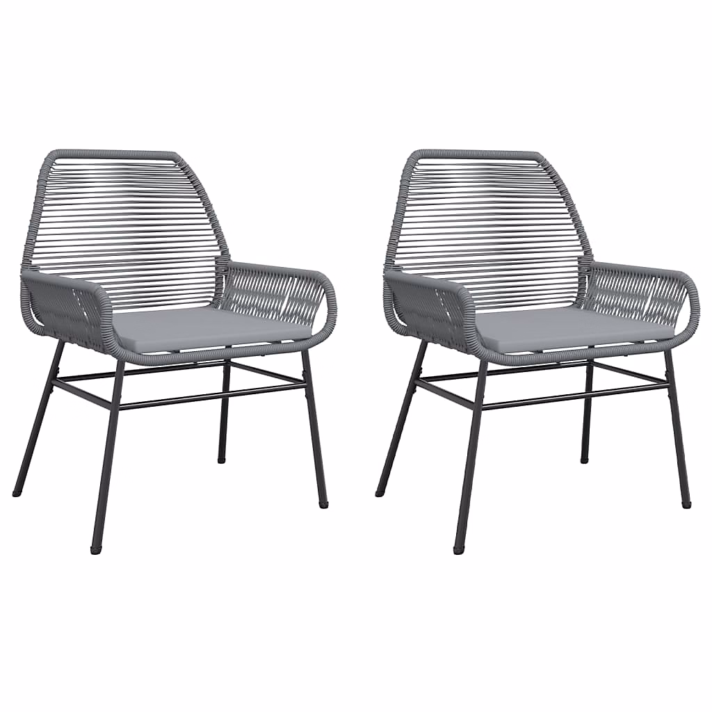Chaises de jardin avec coussins gris résine tressée vidaXL – lot de 2