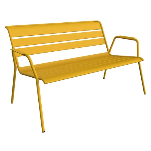 Banquette lounge Monceau coloris orange en acier Fermob - 132 x 82 cm