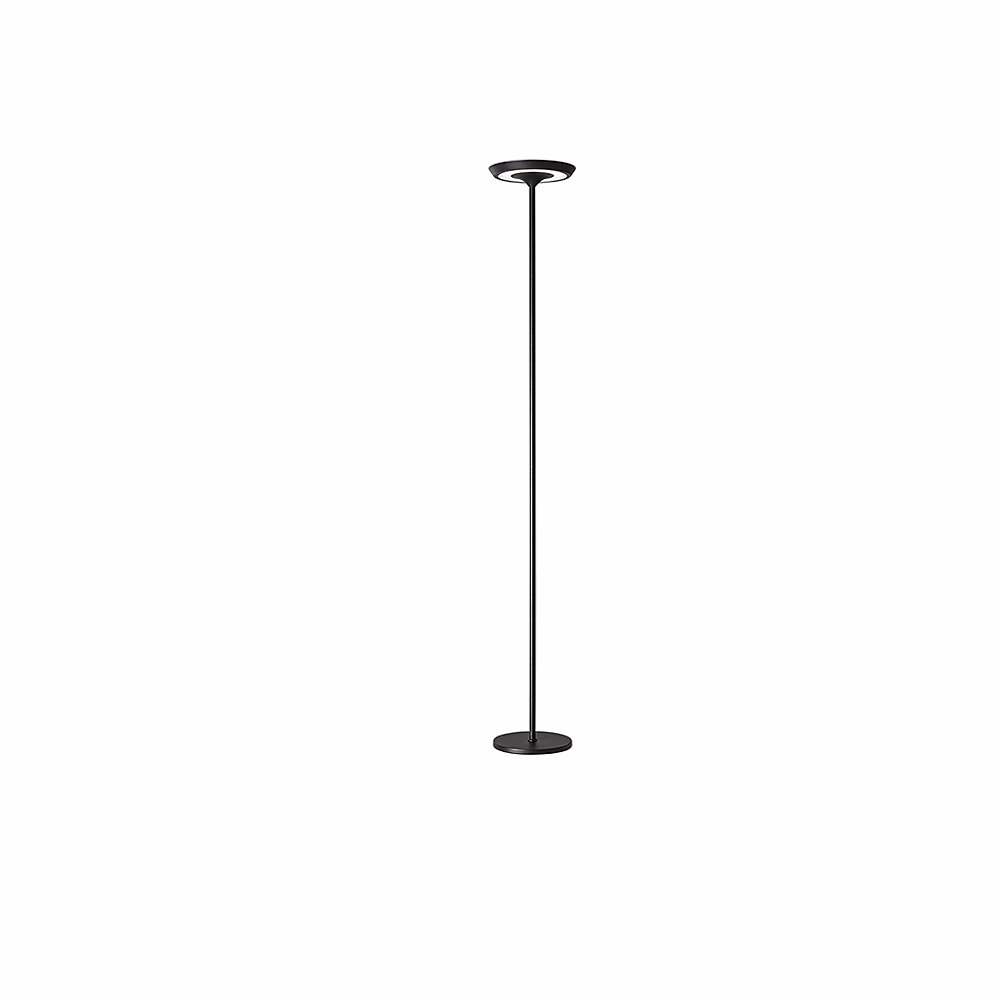 Balance – Lampadaire Led 25W En Métal, 3000K, H. 180 Cm, 2376 Lm, Interrupteur Marche/Arrêt Et Variateur Au Pied, Noir, Perenz