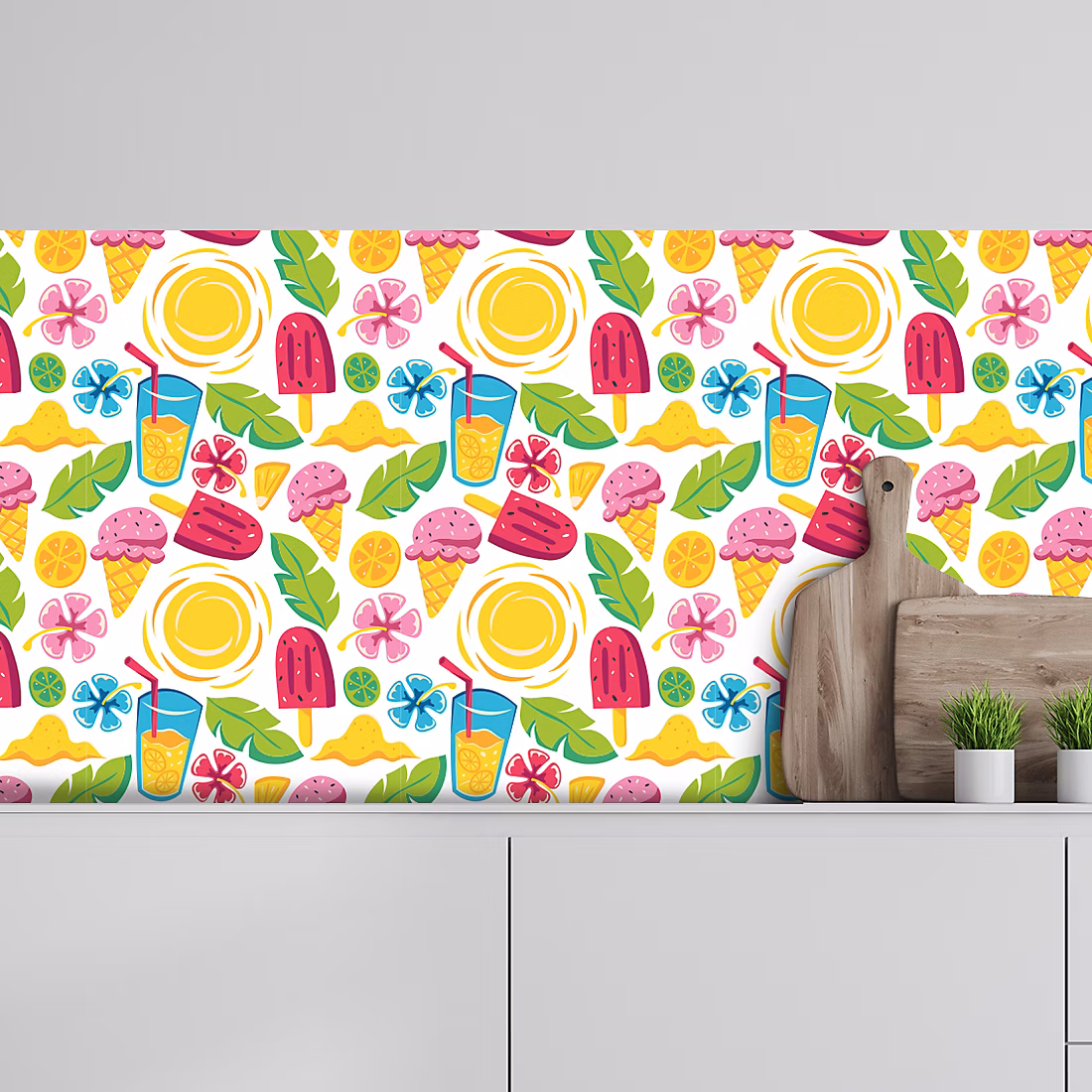 Crédence adhésive ice cream summer 60 × 100cm