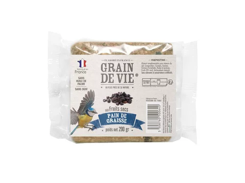Pain de graisse aux fruits secs pour oiseaux Grain de vie – 290 g