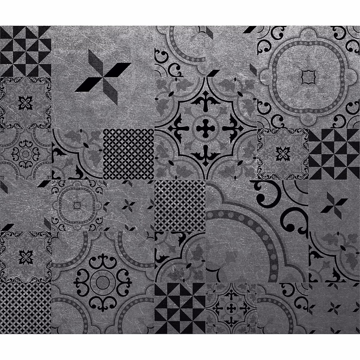 Crédence adhésive grand format effet métal en aluminium Noir – L. 70 x l. 60 x H. 0.3 cm, MÉTAL