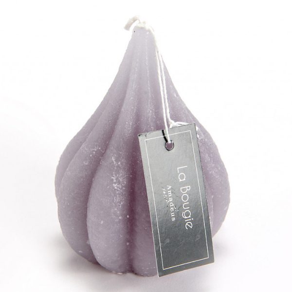 Bougie poire 7 – 5 × 10 cm gris (lot de 6)