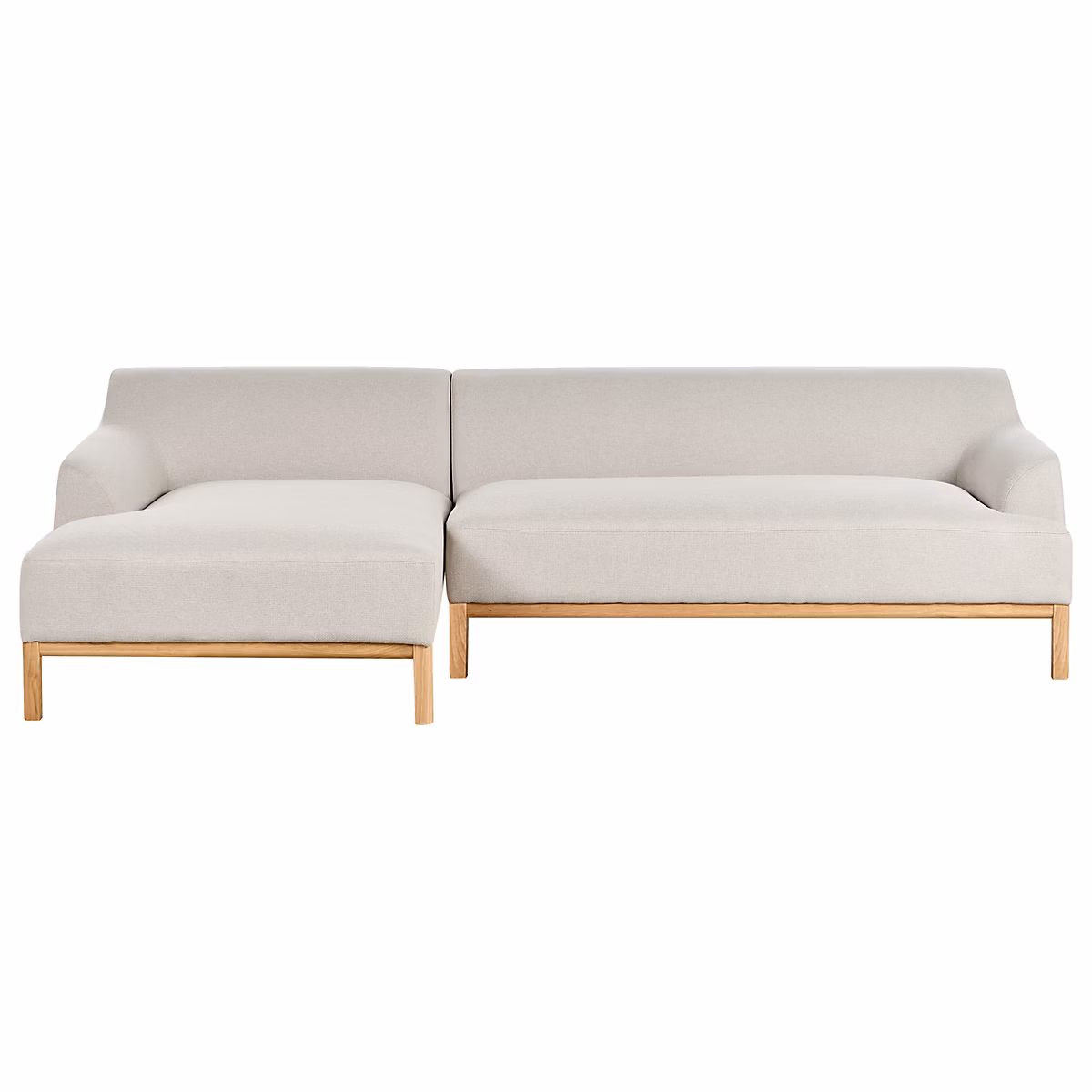 Canapé d'angle 3 places SOSJO Tissu Beige clair Côté droit | Canapé