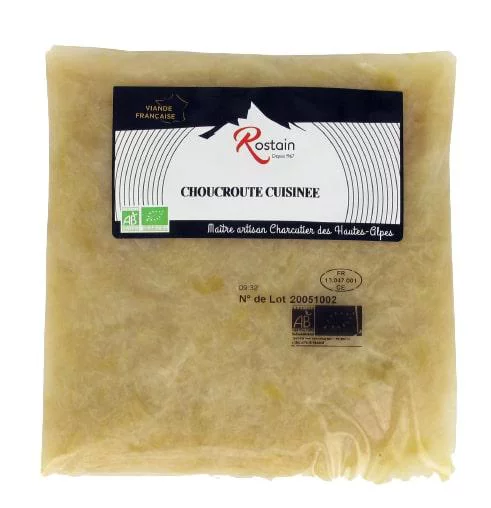 Choucroute bio cuisinée en poche Rostain - 400 g