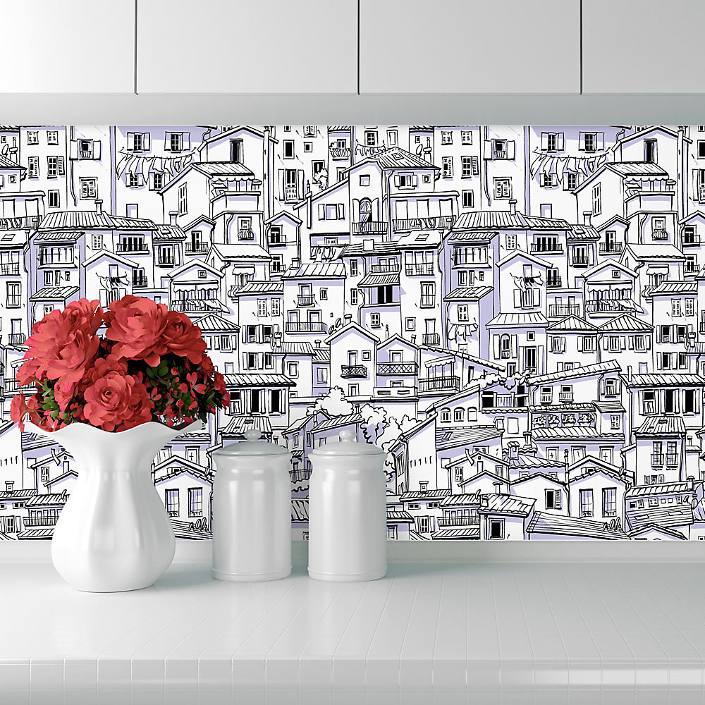 Crédence Adhésive Maisons Provençales 100 × 40 cm