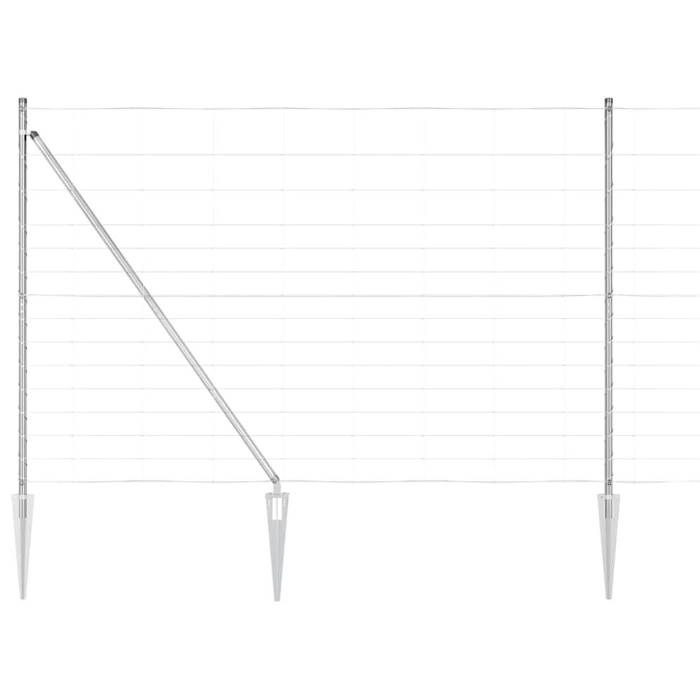vidaXL Clôture en fil soudé avec pointes 50 x 1,6 m Acier galvanisé – Aménagement du jardin