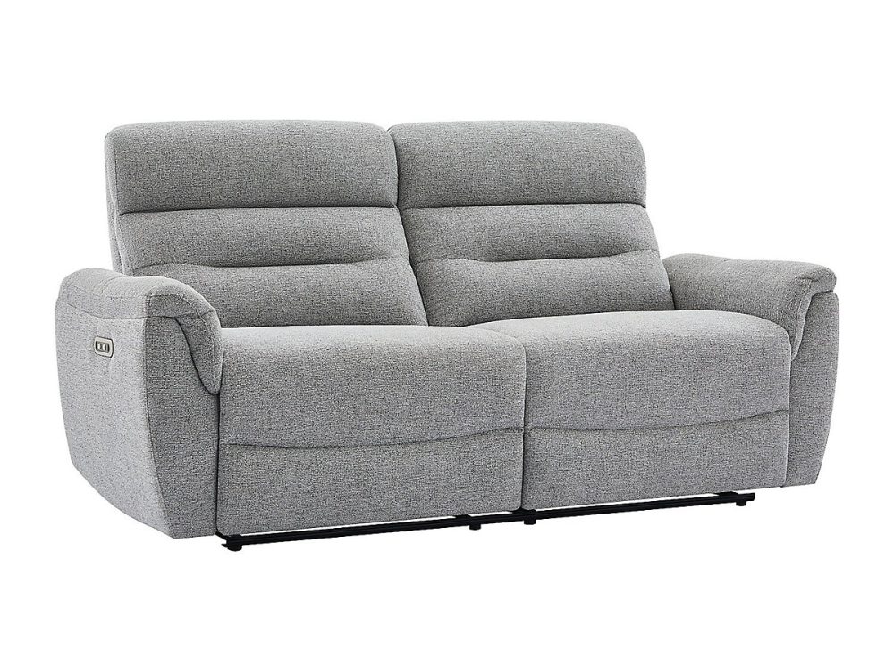 Canapé 3 places relax électrique en tissu texturé gris BREVIO – Réf. UVDOHYSQK1948344991