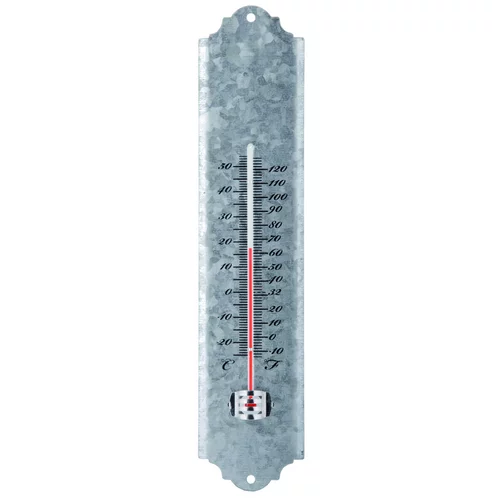 Thermomètre en vieux zinc gris 6,7x1,4x30 cm
