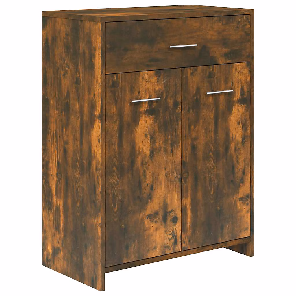 Armoire de bain Chêne fumé 60 × 33 × 80 cm Bois d'ingénierie vidaXL