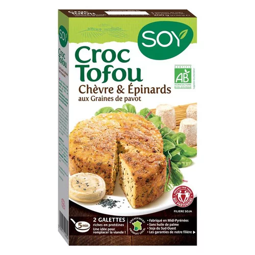 Croc tofou chèvre, épinards et graines de pavot Soy - 200 g