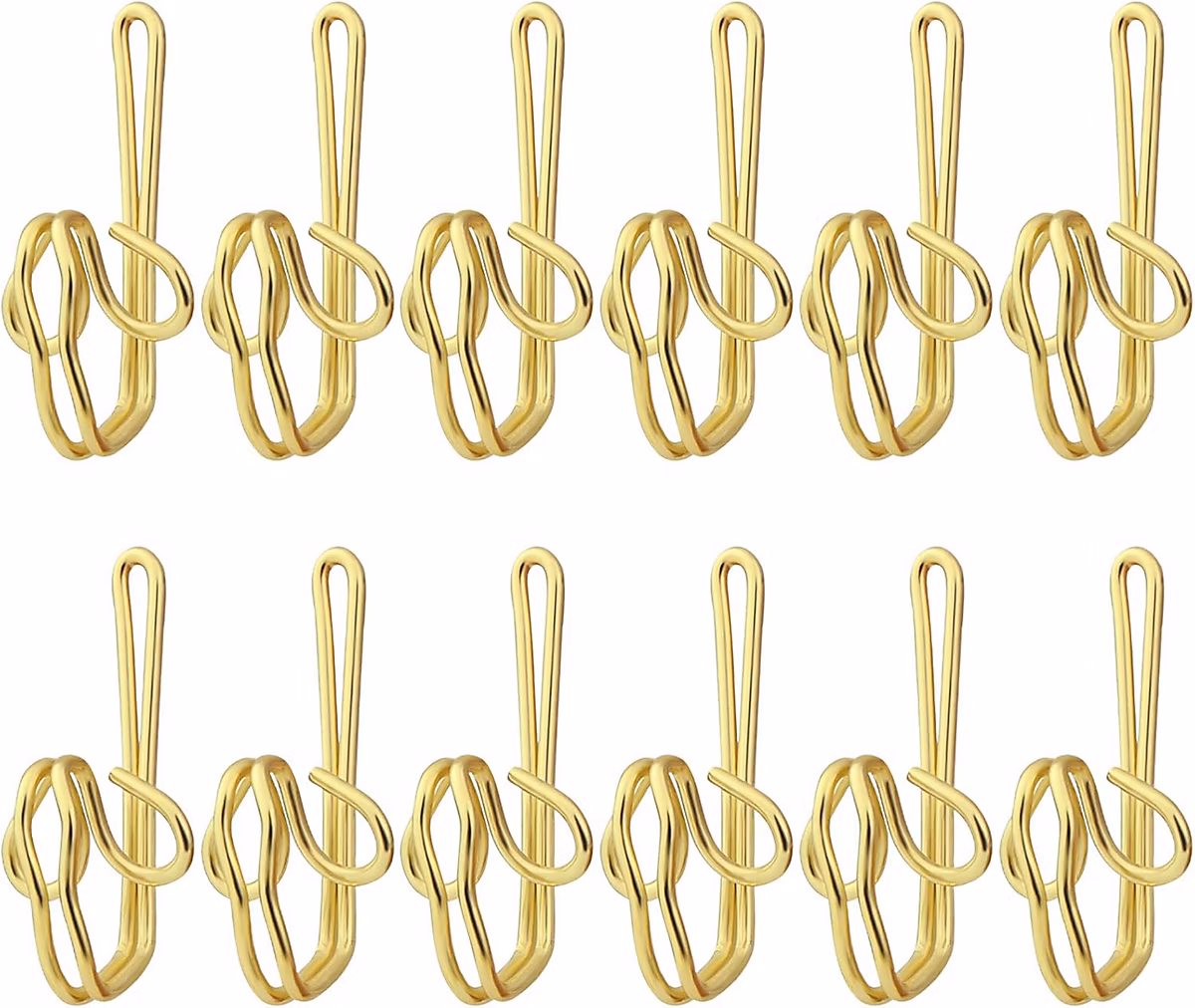 100 crochets de rideaux en métal pour rideaux – crochets de rideaux en métal solides, polyvalents et faciles à installer