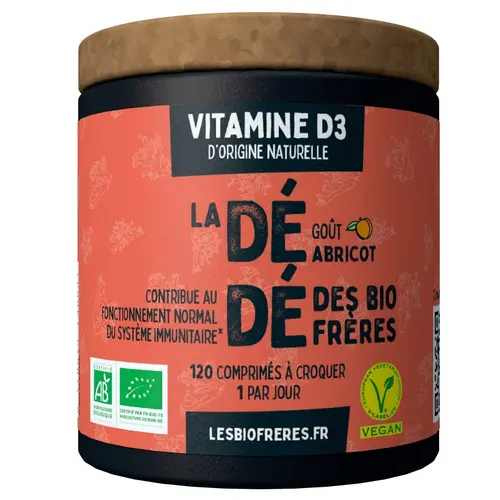 Vitamine D3 goût abricot Les bio frères La Dédé - 120 comprimés