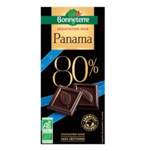 Chocolat Dégustation noir Panama 80% en tablette de 80 g