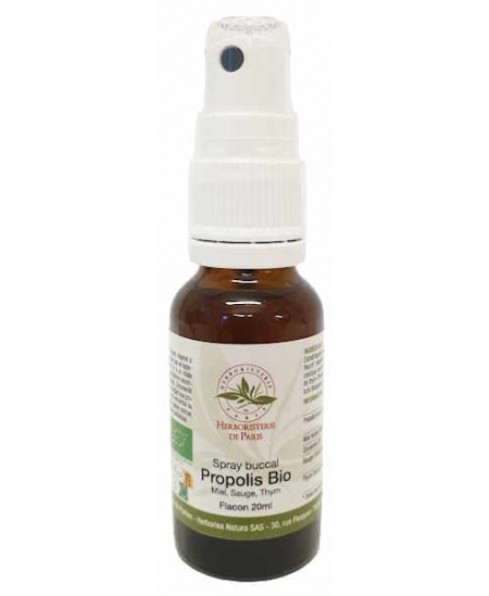Herboristerie de Paris Spray Buccal Propolis bio Miel Sauge Thym 20ml