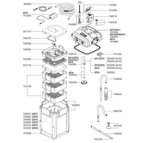 Cuve de remplacement pour filtre - EHEIM PIÈCES DÉTACHÉES - Modèle Professionel 4+ 350T