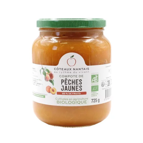 La Compote de Pêches Jaunes pot en verre 725g