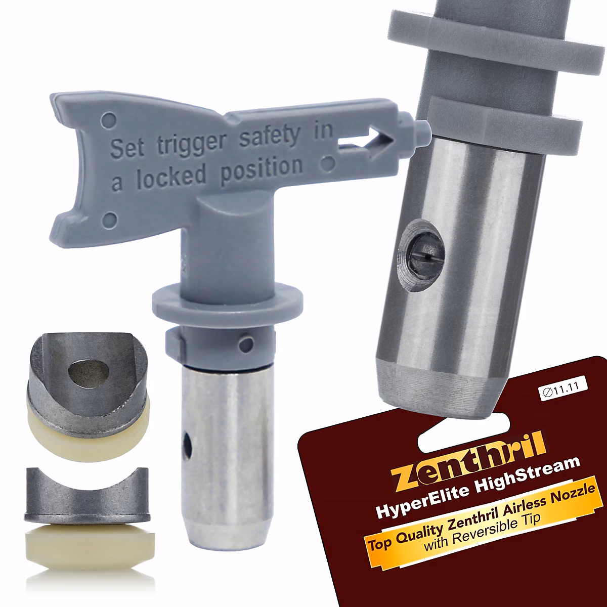 Buse de Peinture Haute Pression 449 – Largeur Jet 20 cm, Orifice 0,049, Compatible Airless Zenthril Rosfix Graco Titan Wagner