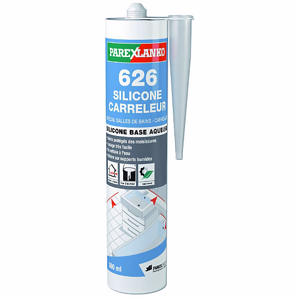 Mastic silicone carreleur 626 PAREXLANKO – 310 ml, gris moyen, G626GRIMOY310