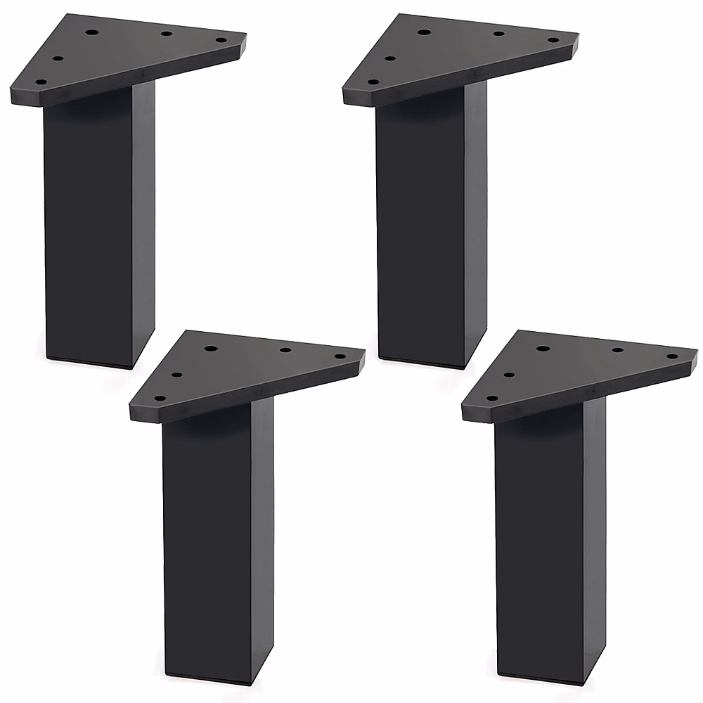 4 un. Pied carré pour meuble en plastique ABS résine ANTI-HUMIDITÉ 40 × 40mm hauteur 150mm noir