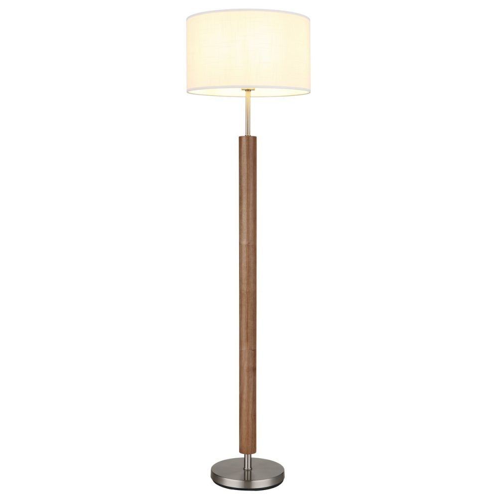 Globo Mila Lampadaire avec abat jour en nickel mat E27