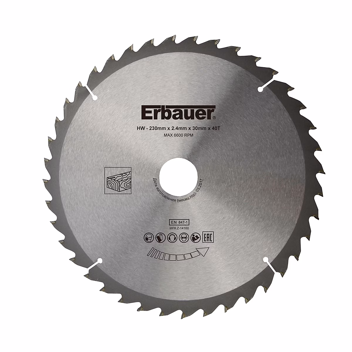 Lame et accessoire de scie – Lame de scie circulaire Bois Erbauer Ø230 x30/25/20 coupe moyenne 40 dents