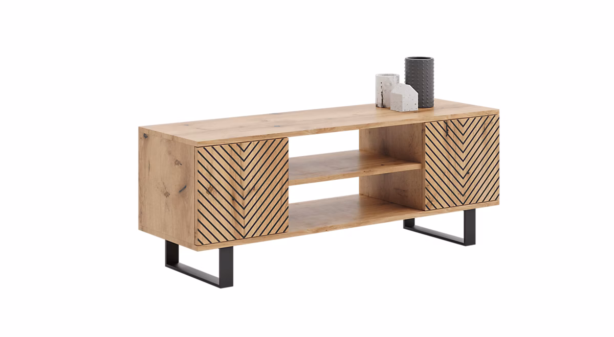 Armoire RTV 155 cm loft chêne craft gold – herringbone