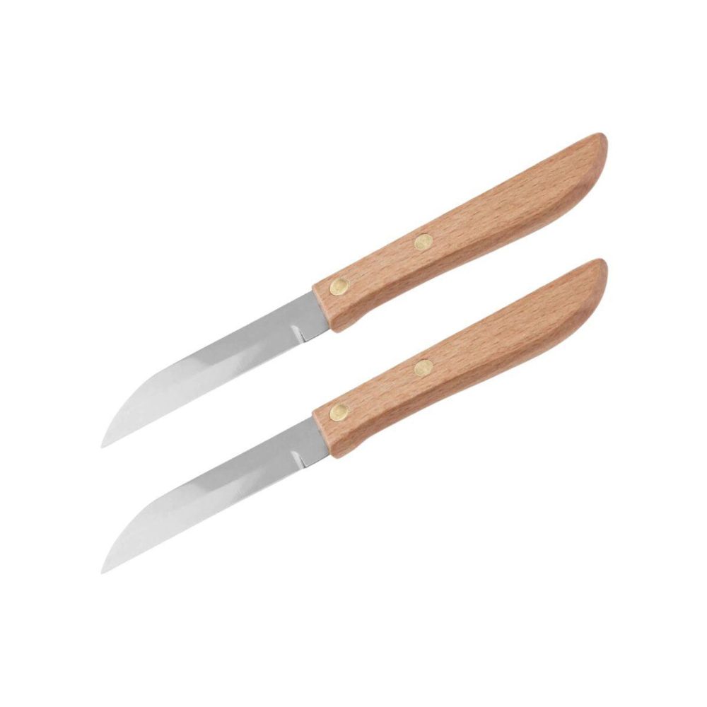 NIROSTA Lot de 2 couteaux d'office manche en bois lame de 7,5 cm nirosta country – Solutions extérieures