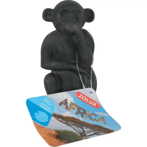 Décoration pour aquarium en résine coloris noir Zolux singe de la sagesse « ne parle pas » – 10,3 cm