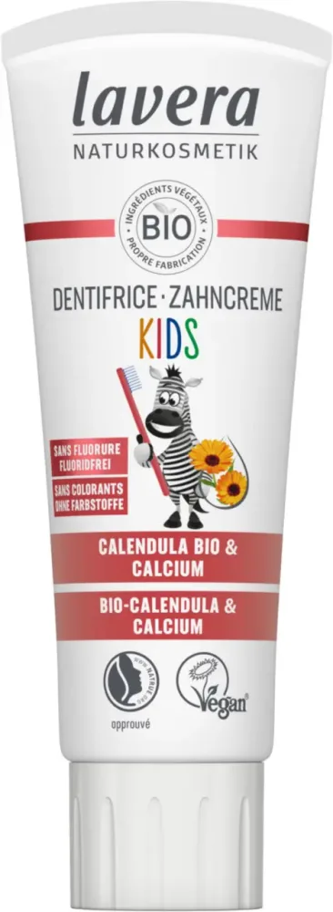 Dentifrice bio pour enfants sans fluorure Lavera Kids - 75 ml