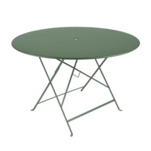 Table ronde pliante en acier coloris cactus Bistro Fermob - Ø 117 x 74 cm