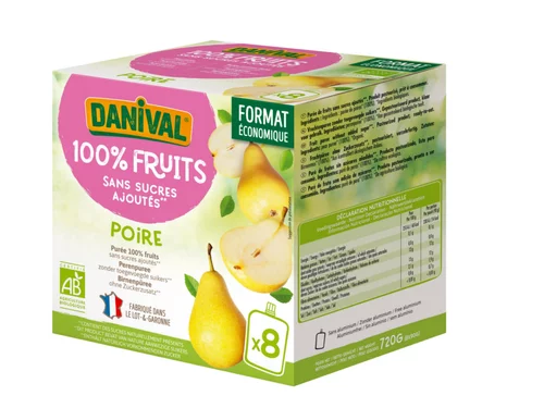 Poki poire bio carton Danival - 8x90 g