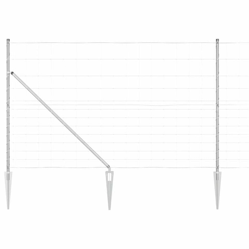 vidaXL Clôture en fil soudé avec pointes 25 x 1,5 m Acier galvanisé – Aménagement du jardin