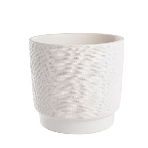 Cache-pot coloris blanc Madeira - 28 x 26 cm