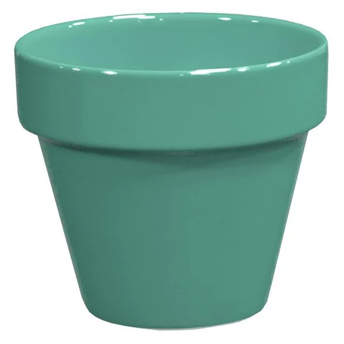 Pot horticole émaillé vert amande Ø 14 x H 13 cm